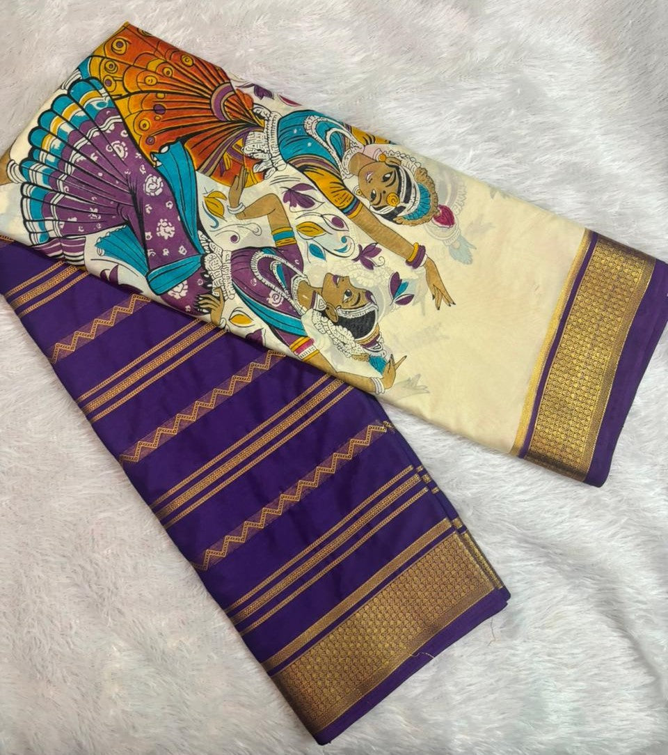 Mysore semi crepe Kalamkari print-- SV0003